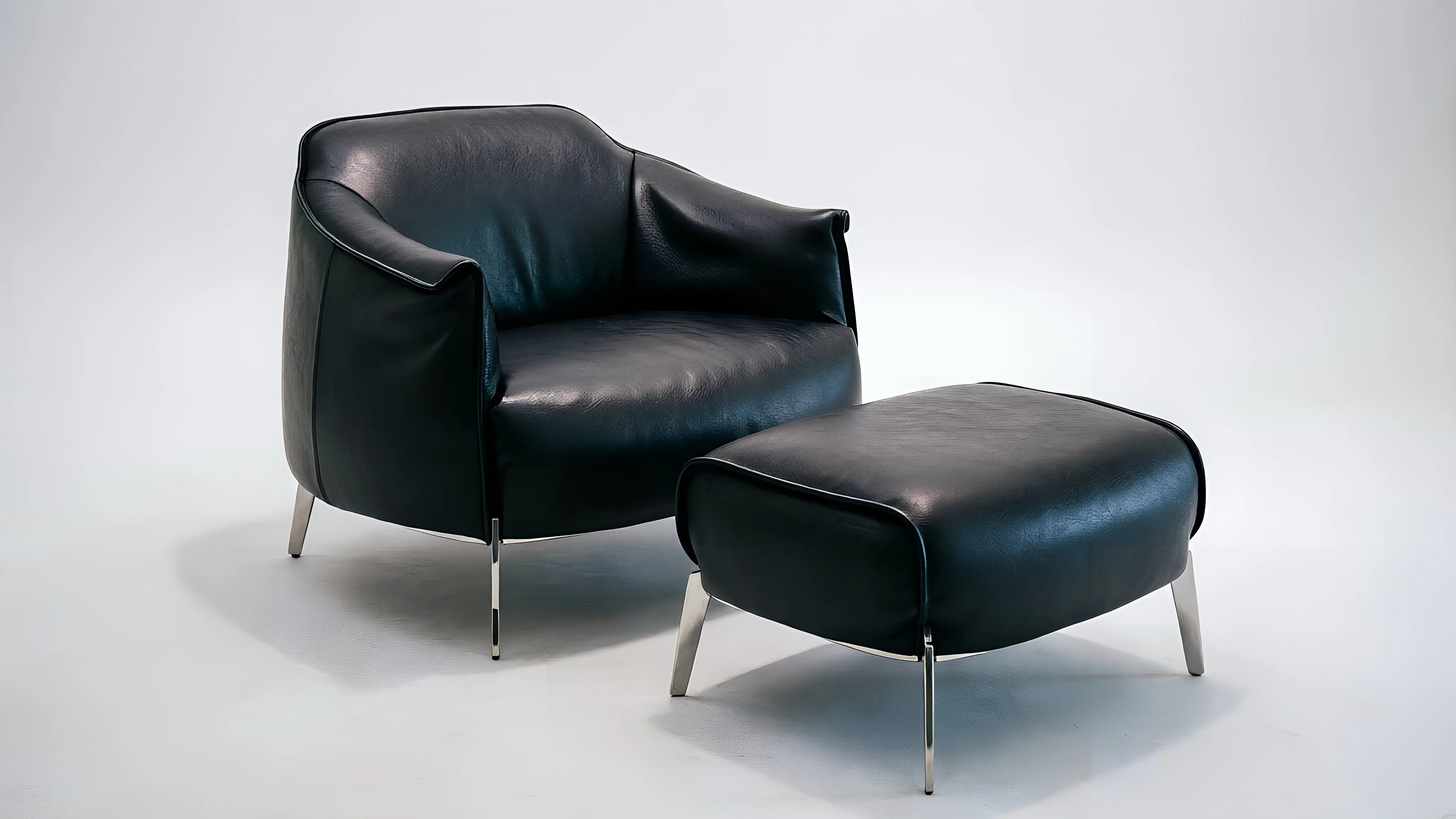 Nexus Lounge Chair & Ottoman — white background