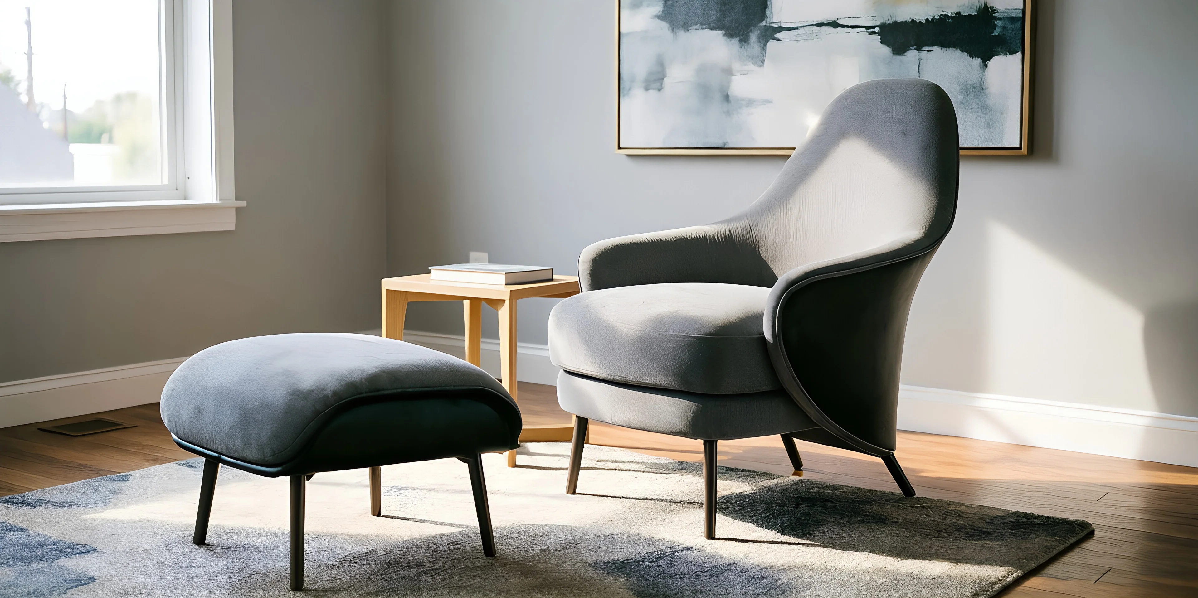 Cygnet High-Back Lounge & Ottoman — alternate angle