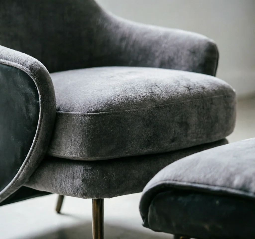 Cygnet High-Back Lounge & Ottoman — detail view