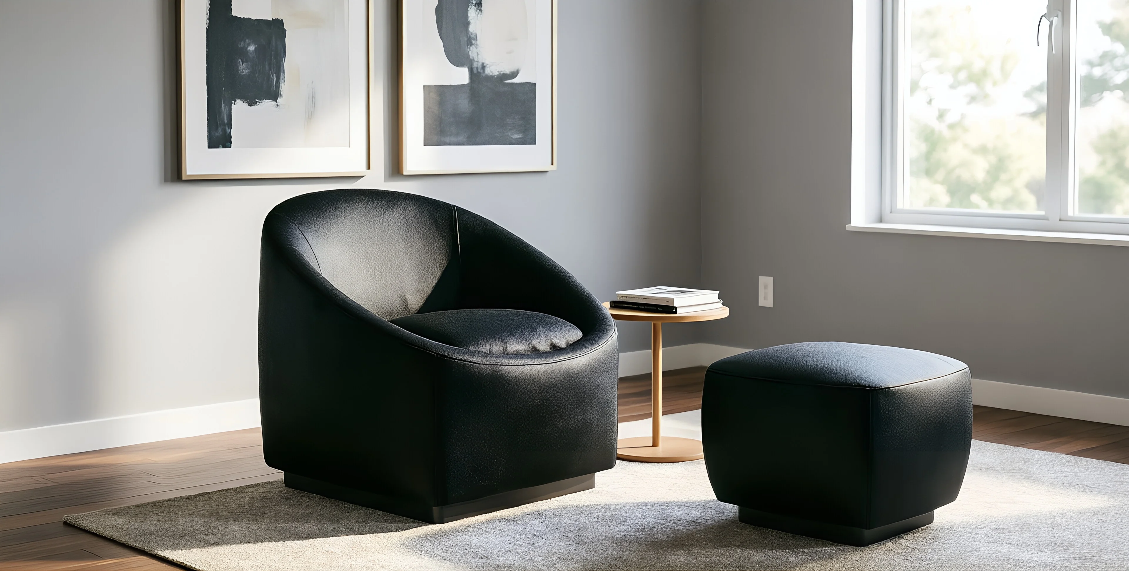 Eclipse Occasional Chair & Ottoman — alternate angle