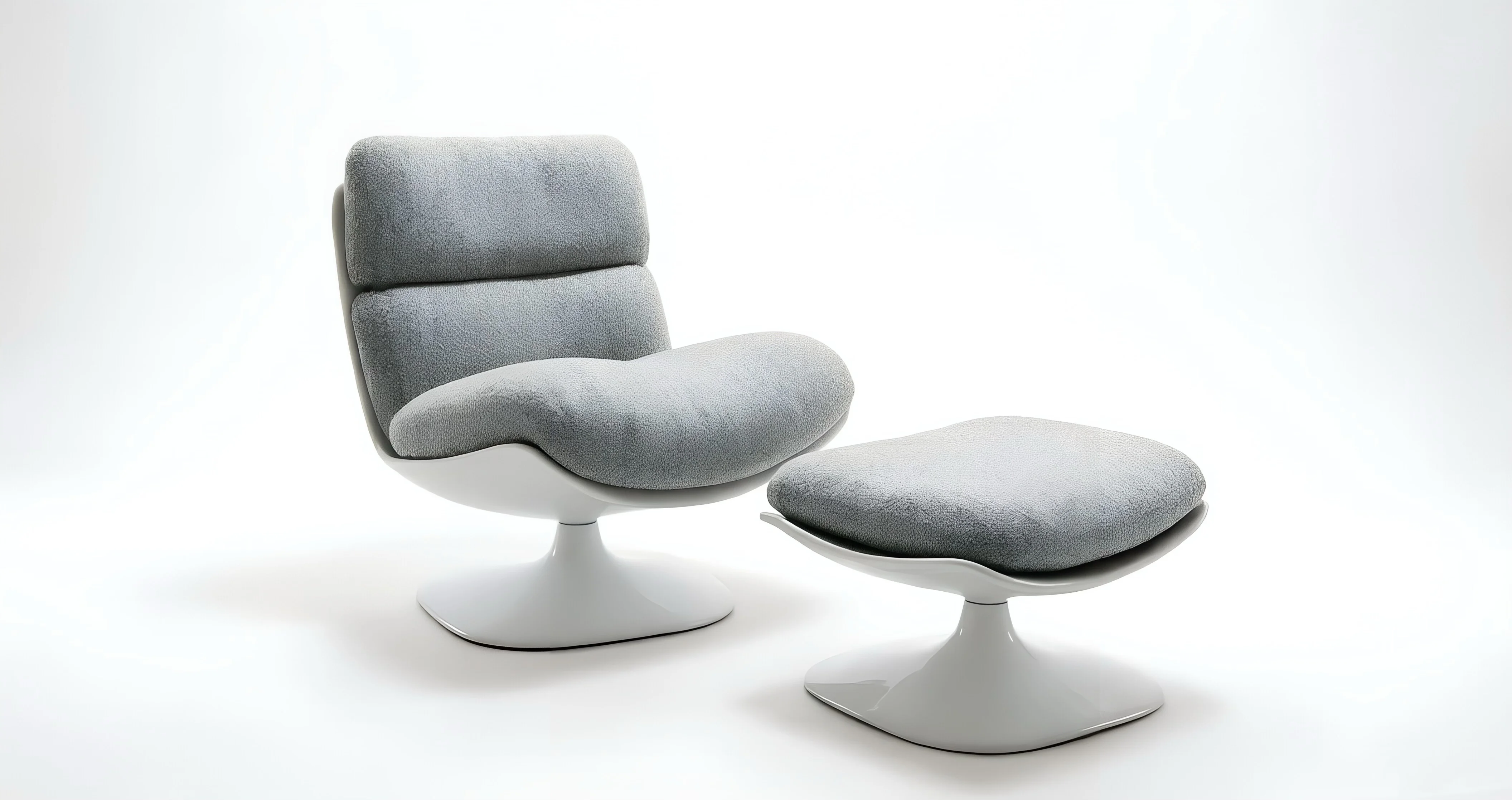 Nova Swivel Lounge & Ottoman — white background