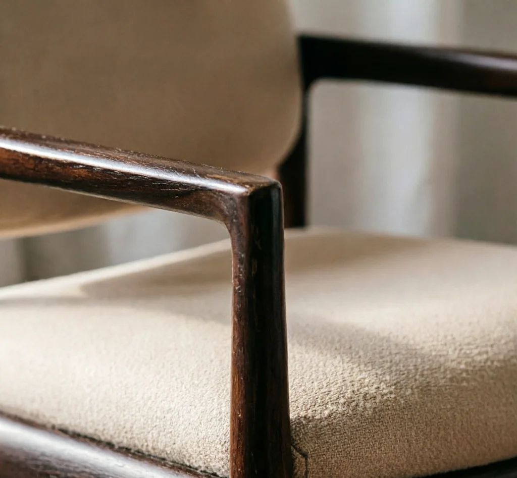 Nordic Grace Armchair & Ottoman — detail view