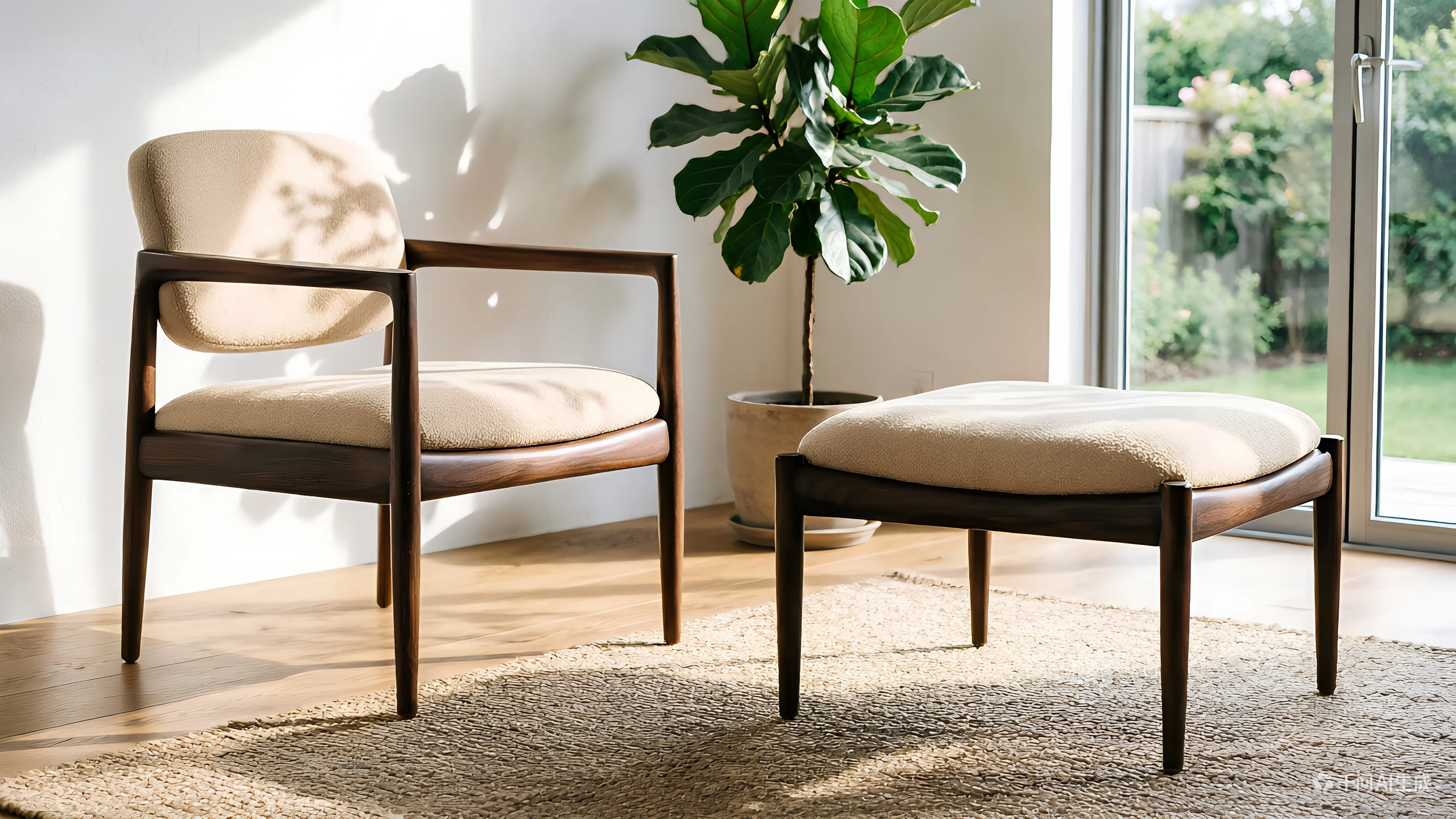 Nordic Grace Armchair & Ottoman