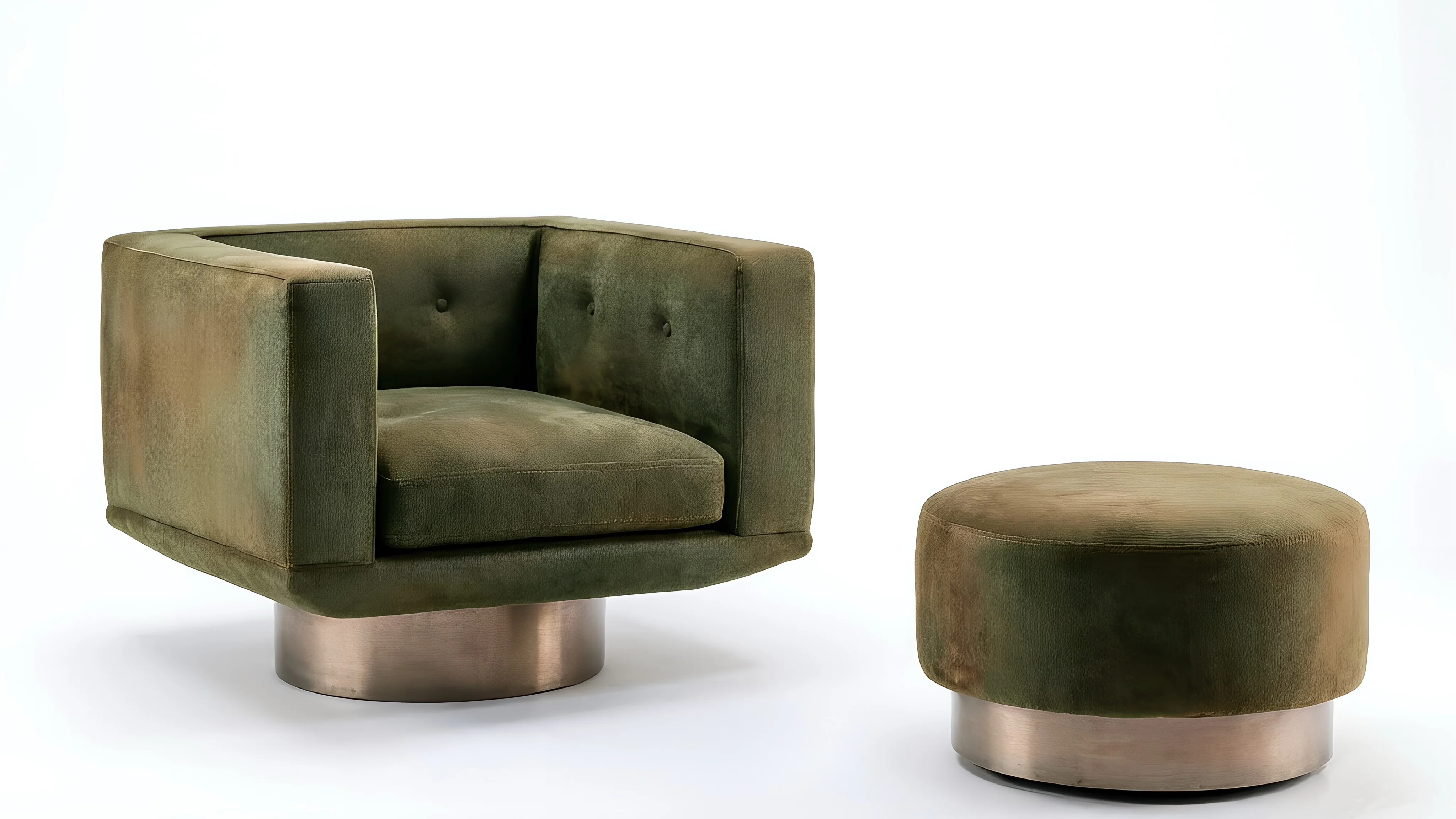 Solstice Swivel Lounge & Ottoman — white background