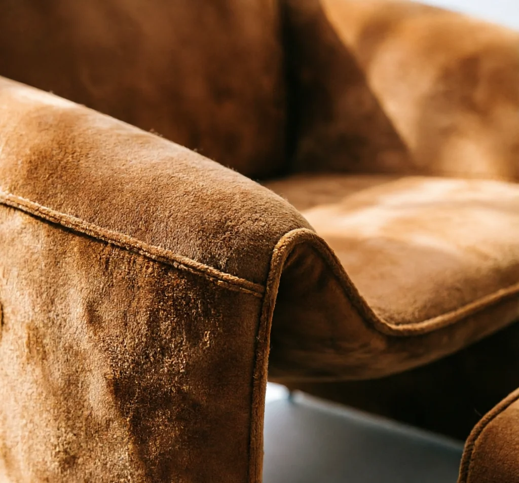 Fold Lounge Chair & Ottoman — detail view