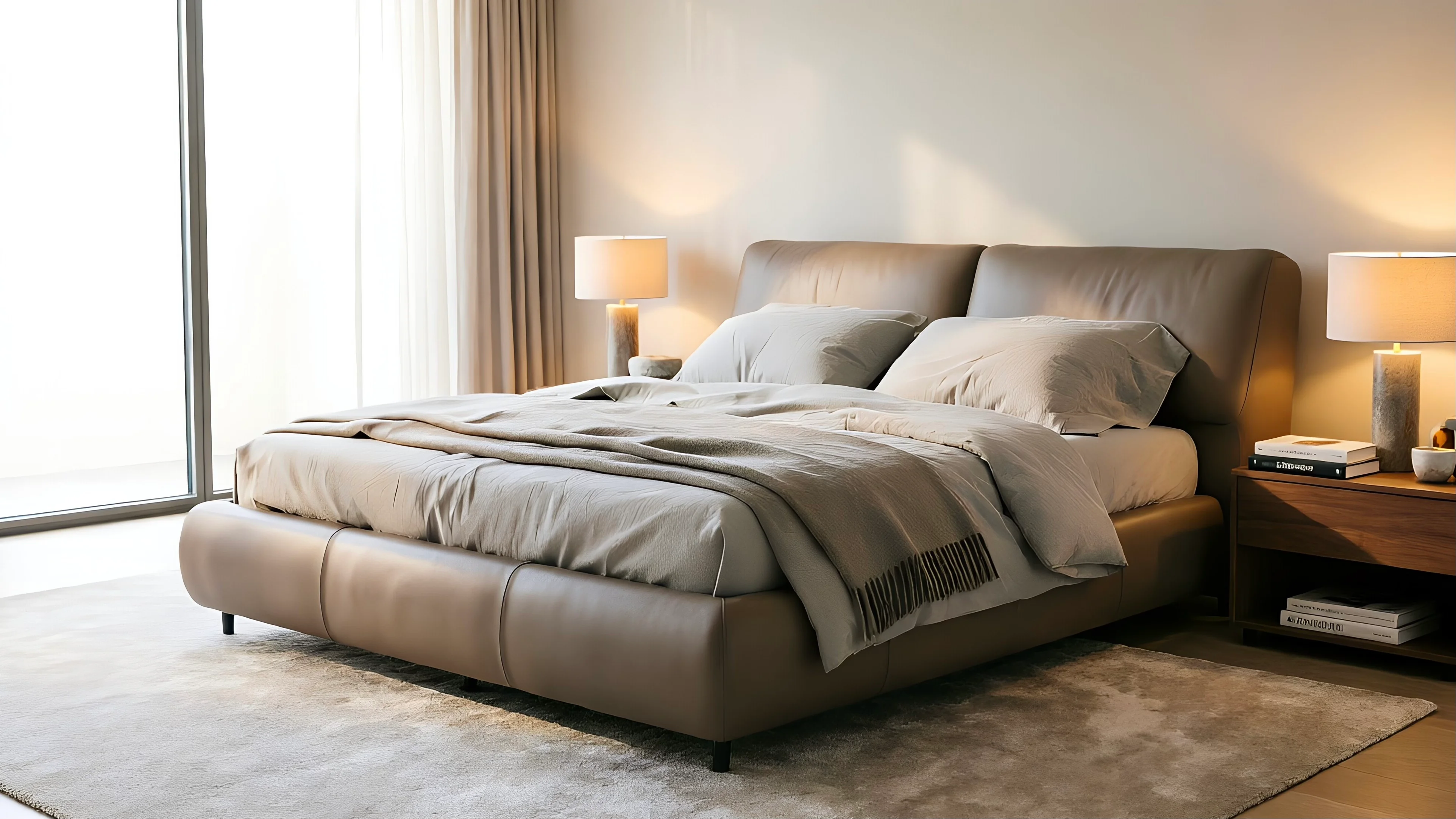 Sienna Monoblock Nubuck Bed — alternate angle