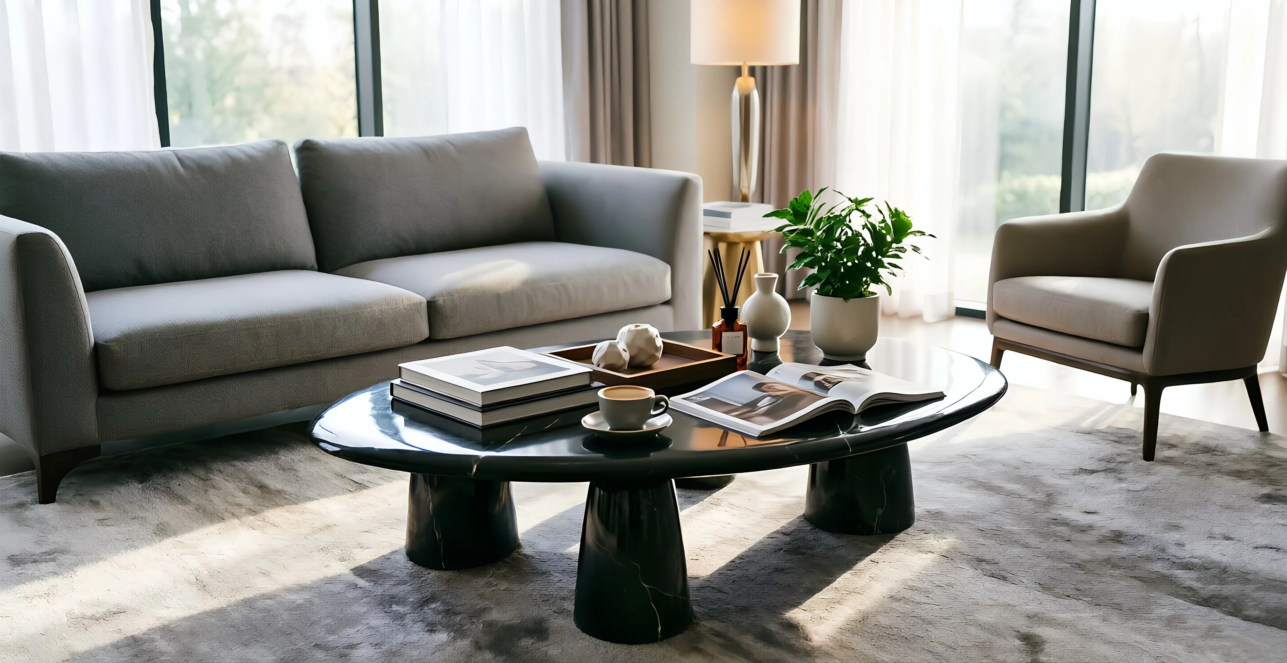 Marquina Flow Coffee Table — alternate angle