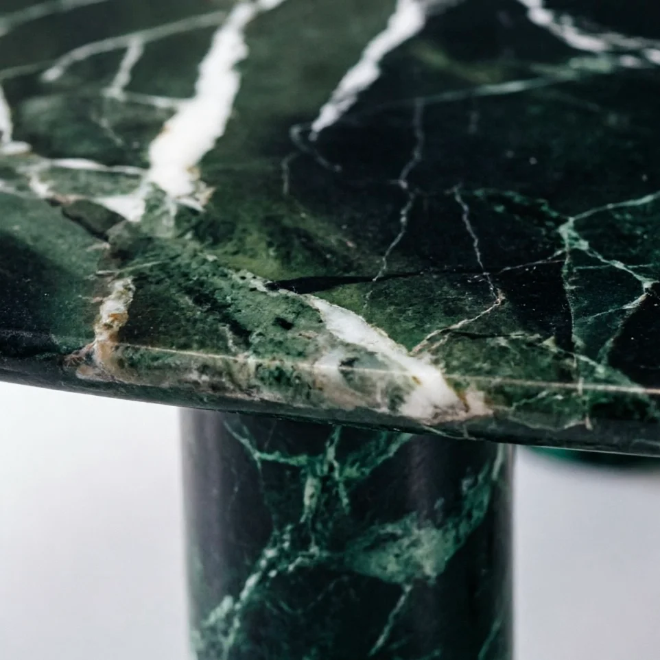 Veridian Pillar Marble Table — detail view