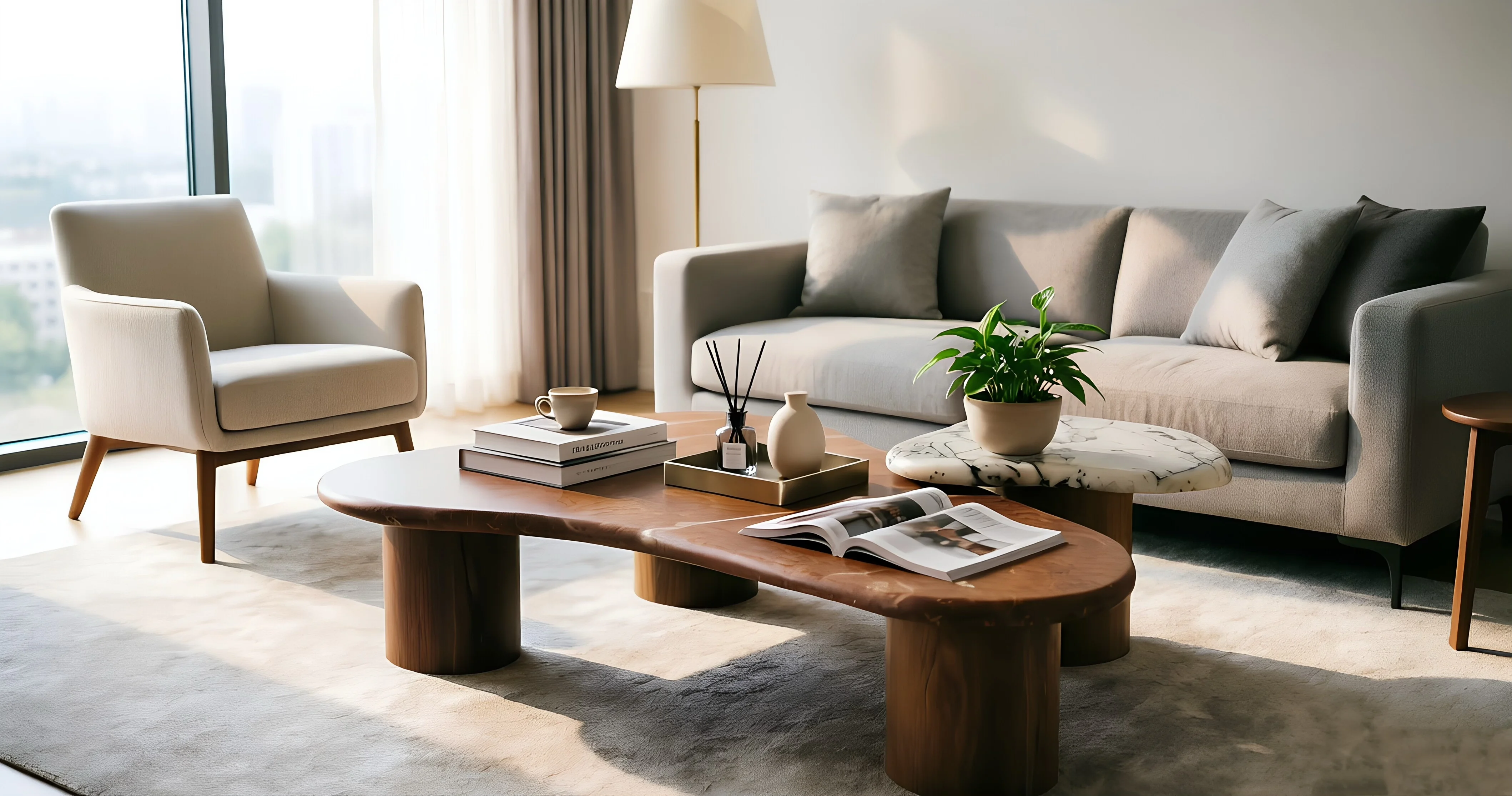 Terracotta Layered Stone Table — alternate angle