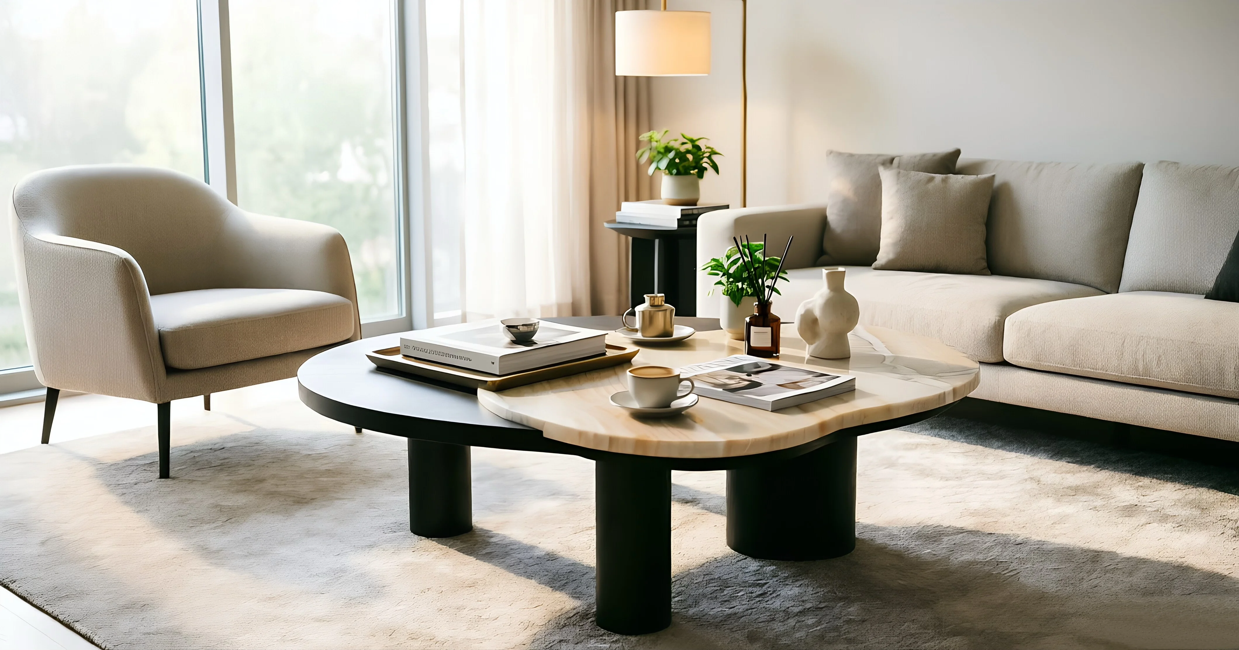 Eclipse Nested Stone Table — alternate angle
