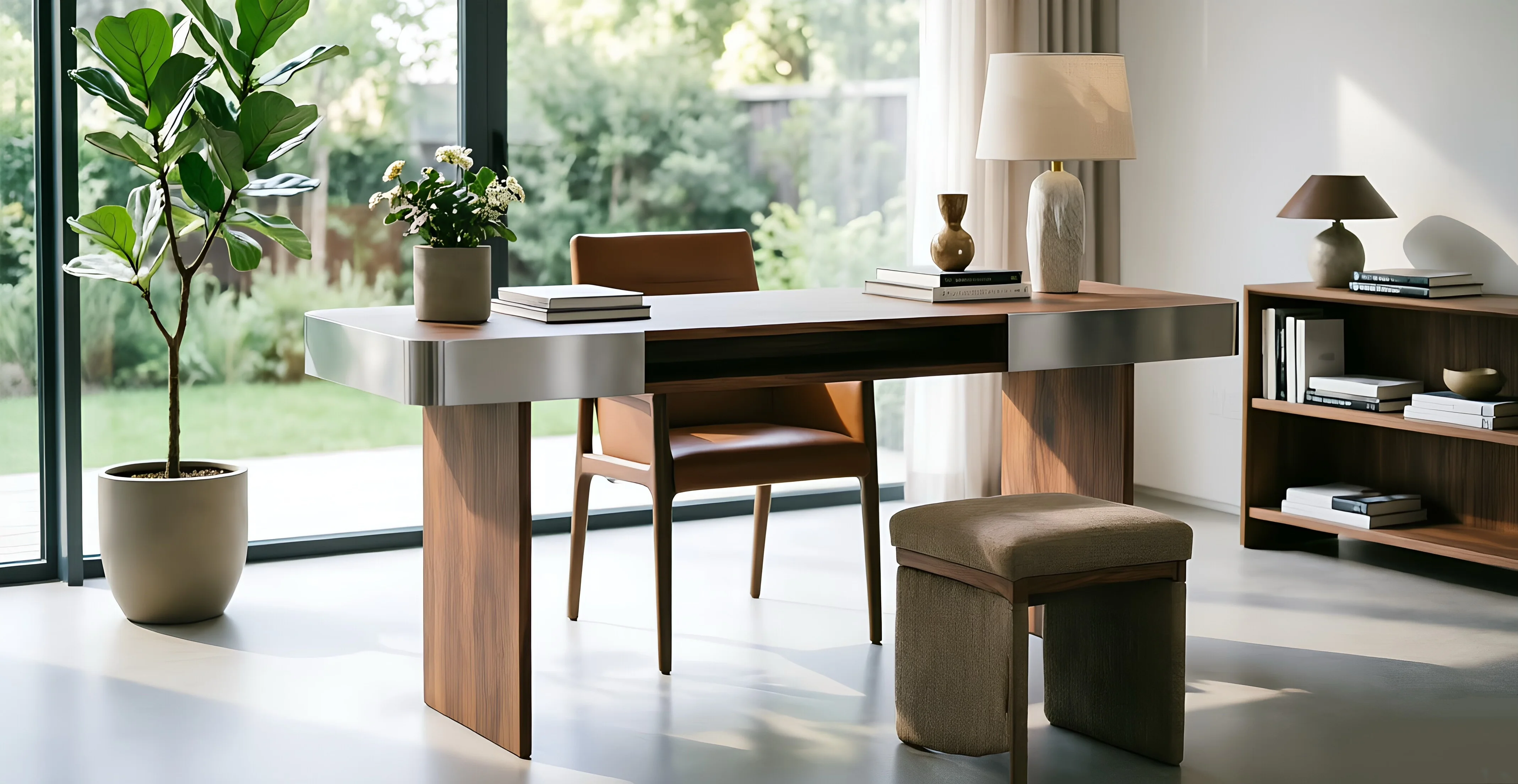 Aero Metal-Wrap Desk — alternate angle