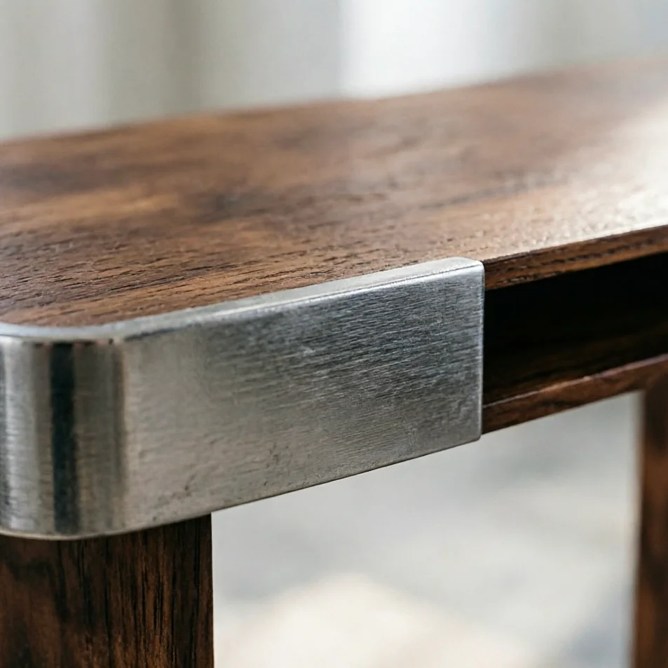 Aero Metal-Wrap Desk — detail view