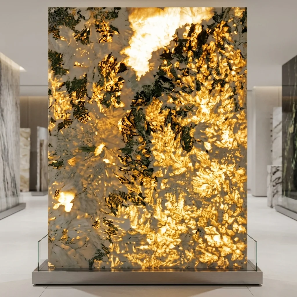 Natural stone surface showing elegant veining and texture